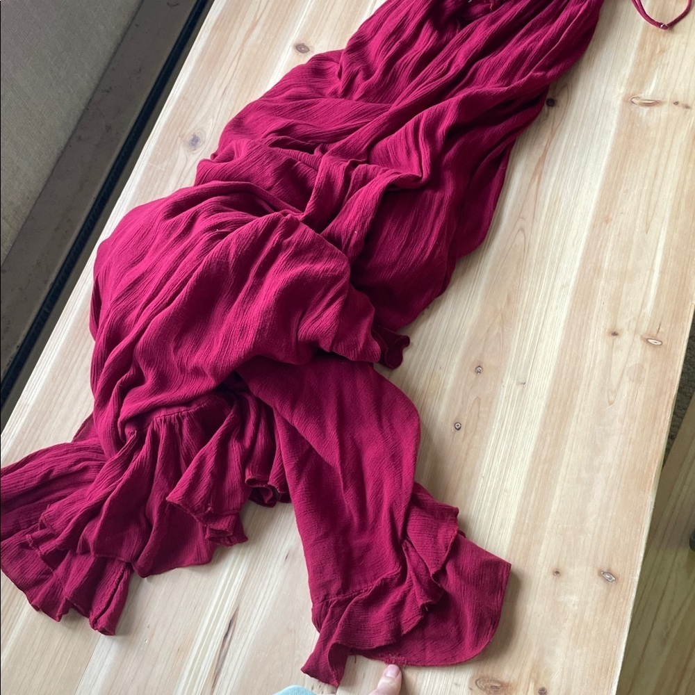 Free People Adella Elegant Maroon Lace Maxi Dress Small - Picture 16 of 16